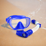 Tempered Glass Lens Frameless Scuba Snorkeling Dive Mask - Splash Guard Dry Snorkel Set